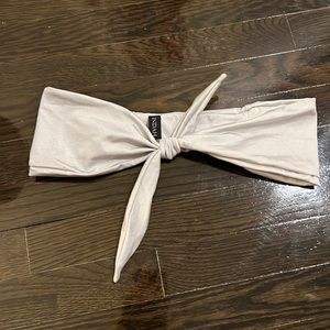 Runs very small. Silver bikini top